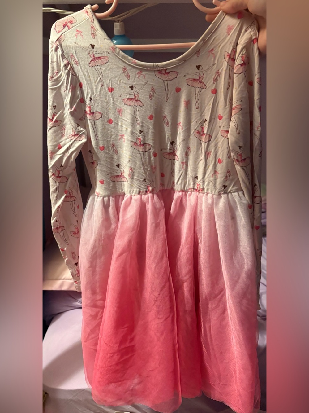 Little Grey Size 5 Year Bamboo and Tulle Ballerina Print Dress